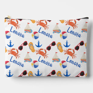 Sandals and Sunglasses Summer Name Accessory Pouch