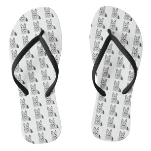 Sandals - B&W German Shepherd Block Pattern