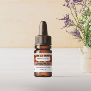 Sandalwood Essential Oils Fragrance Bottle Label