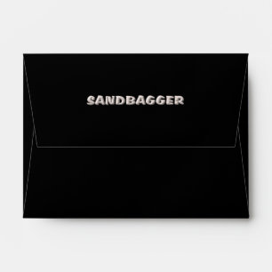 Sandbagger black small envelopes back straight