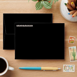 Sandbagger black small envelopes front top