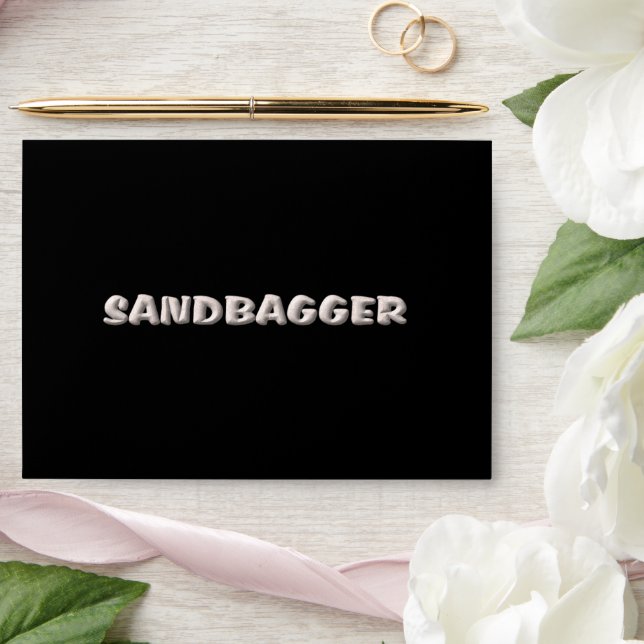 Sandbagger black standard envelopes centre (Wedding)
