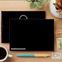Sandbagger black standard envelopes front and back