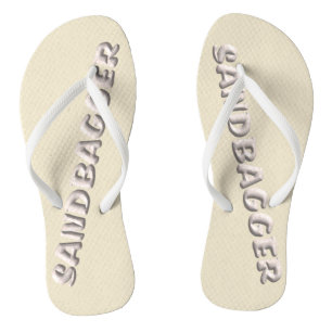 Sandbagger cream flip flops