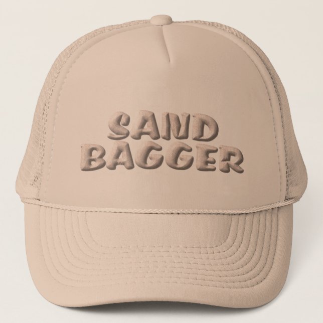 Sandbagger khaki trucker hat (Front)
