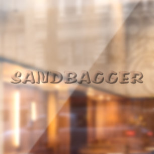 Sandbagger lg see through window cling front stick