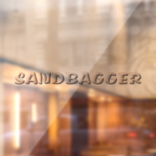 Sandbagger see through window cling back stick