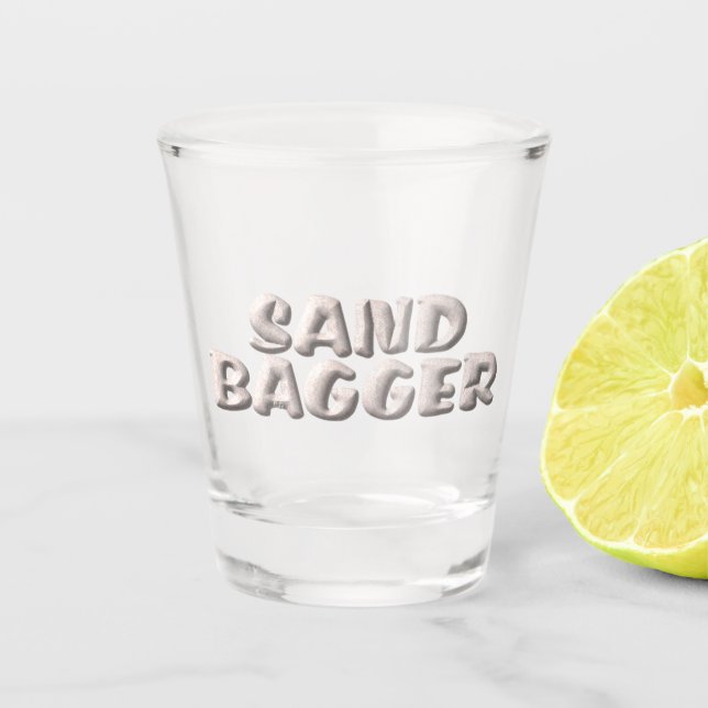 Sandbagger shot glass (Front)