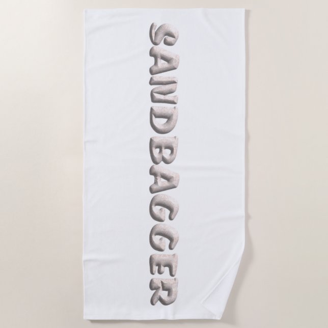 Sandbagger white beach towel (Front)