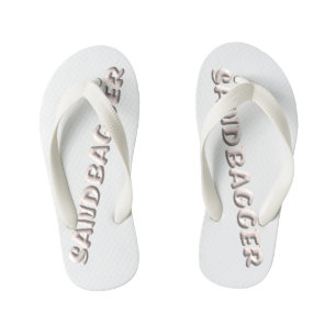 Sandbagger white toddler flip flops