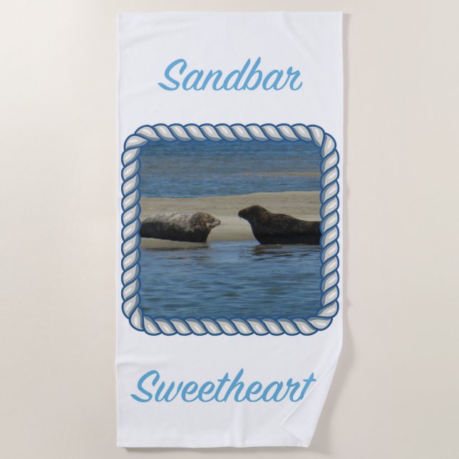 Sandbar Sweethearts Beach Towel (Front)