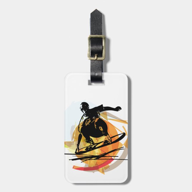 Sandboarding illustration luggage tag (Front Vertical)