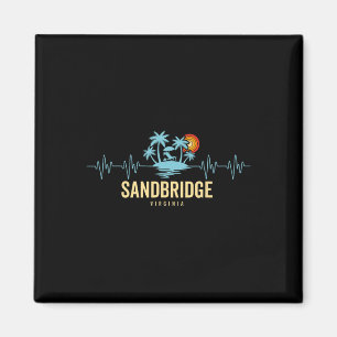 Sandbridge Beach Virginia Heartbeat 80s Retro Beac Magnet