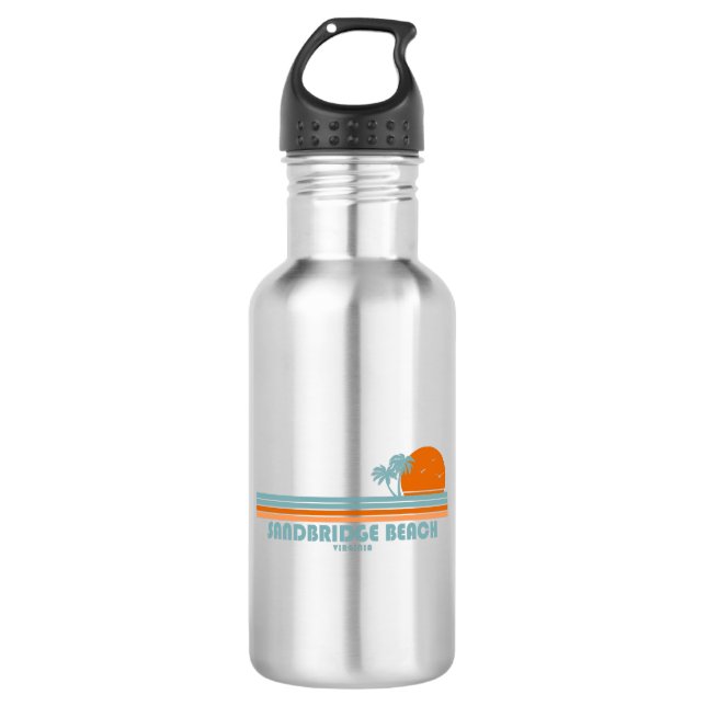 Sandbridge Beach Virginia Sun Palm Trees 532 Ml Water Bottle (Front)