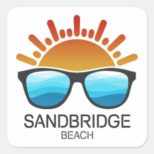 Sandbridge Beach Virginia Sunglasses Square Sticker