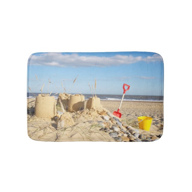 Sandcastle At Beach Bath Mat (Front)