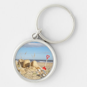 Sandcastle At Beach Key Ring