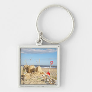 Sandcastle At Beach Key Ring