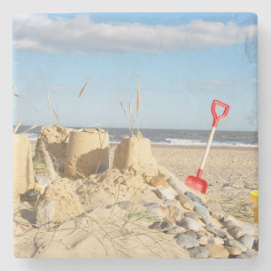 Sandcastle At Beach Stone Coaster