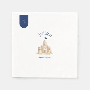 Sandcastle Beach 1st Birthday napkins