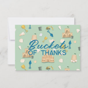 Sandcastle Beach Day Birthday Baby Shower  Thank You Card