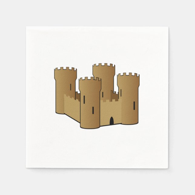 Sandcastle Beach Theme Paper Napkins (Front)