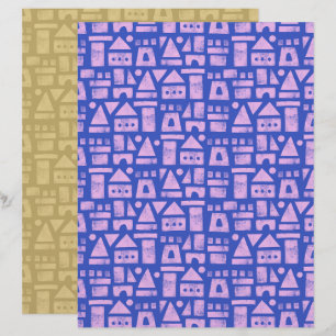 Sandcastle Blue Scrapbook Paper