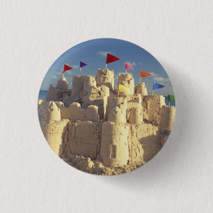 Sandcastle On Beach 3 Cm Round Badge