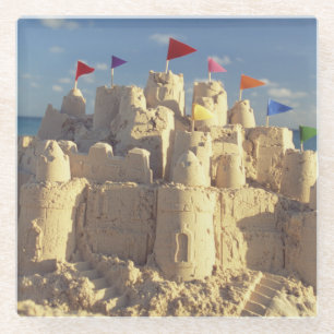 Sandcastle On Beach Glass Coaster