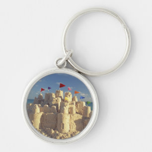Sandcastle On Beach Key Ring