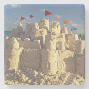 Sandcastle On Beach Stone Coaster