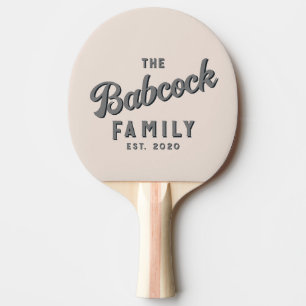 Sandcastle Pink Retro Family Name & Year Ping Pong Paddle