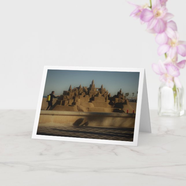 Sandcastle, Playa de la Malvarrosa de Valencia Card (Orchid)