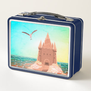 sandcastle seagull metal lunch box