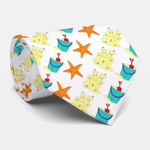 Sandcastle Shovel Pail Sand Starfish Beach Tie
