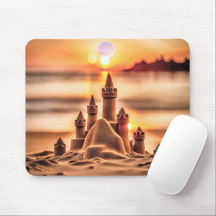 Sandcastles On Sunset Beach Mouse Mat