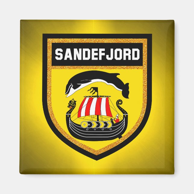Sandefjord Flag Magnet (Front)