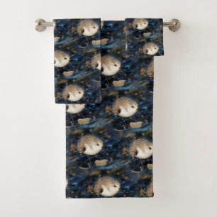 Sanderling Dines on Clam at the Beach Bath Towel Set