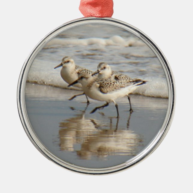 Sanderling Shorerunners Metal Tree Decoration (Front)
