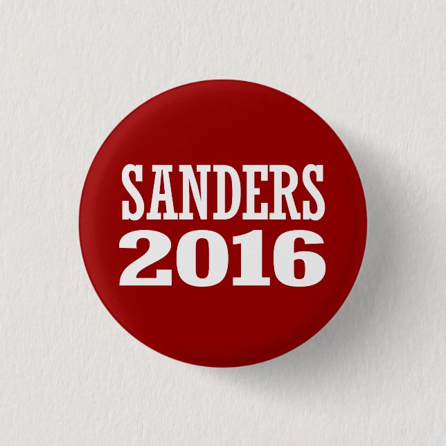 SANDERS 2016 3 CM ROUND BADGE (Front)