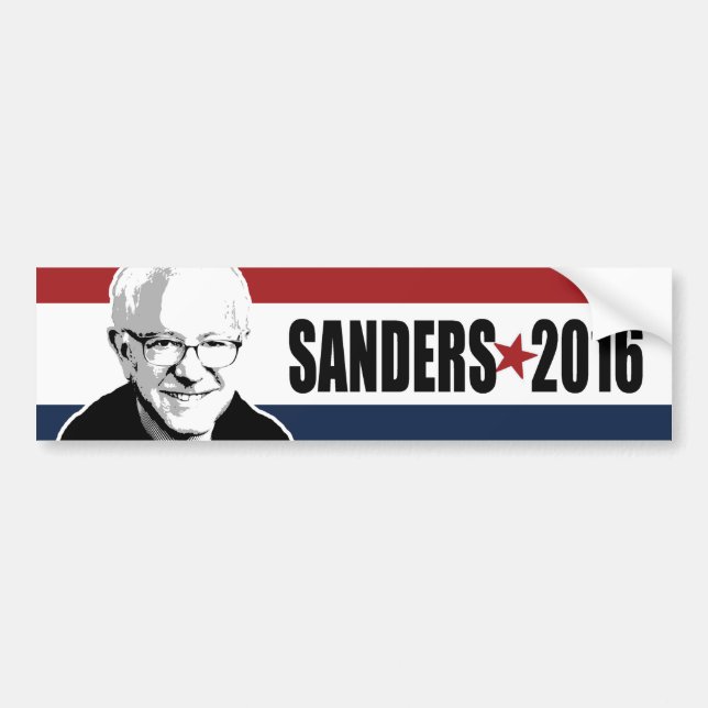 Sanders 2016 Star Red White and Blue Bumper - copy Bumper Sticker (Front)