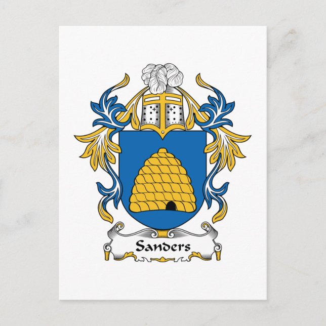 Sanders Family Crest Postcard (Front)