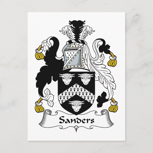 Sanders Family Crest Postcard (Front)