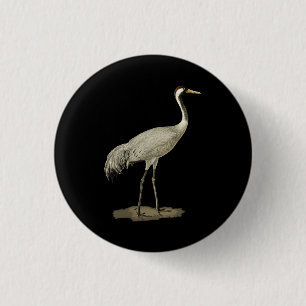 Sandhill Crane Antigone Canadensis Bird Refers Nor 3 Cm Round Badge