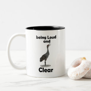 Sandhill Crane Being Loud And Clear Birdwatcher Two-Tone Coffee Mug