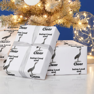 Sandhill Crane Being Loud And Clear Birthday Party Wrapping Paper