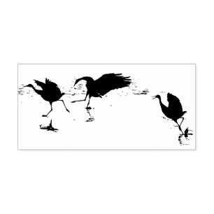 Sandhill Crane Birds Wildlife Animals Wood Stamp