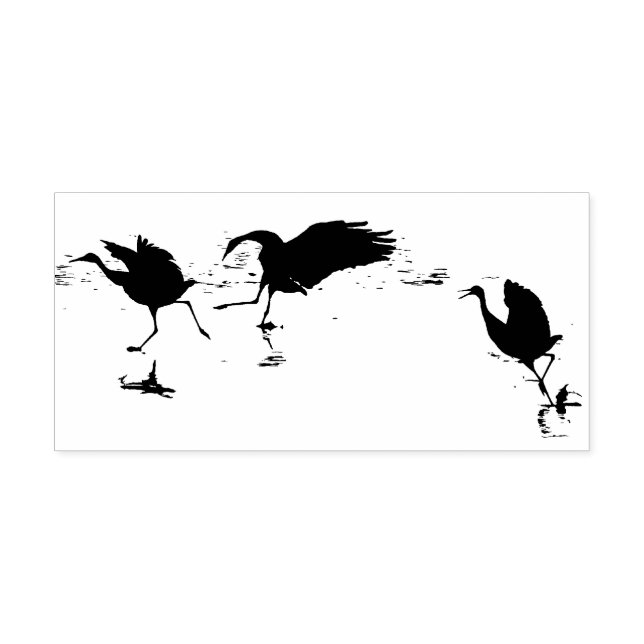 Sandhill Crane Birds Wildlife Animals Wood Stamp (Imprint)