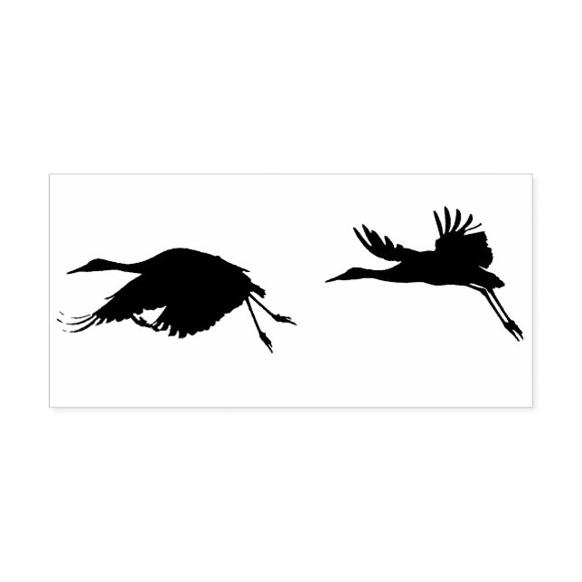 Sandhill Crane Birds Wildlife Animals Wood Stamp (Imprint)