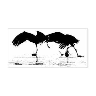 Sandhill Crane Birds Wildlife Animals Wood Stamp